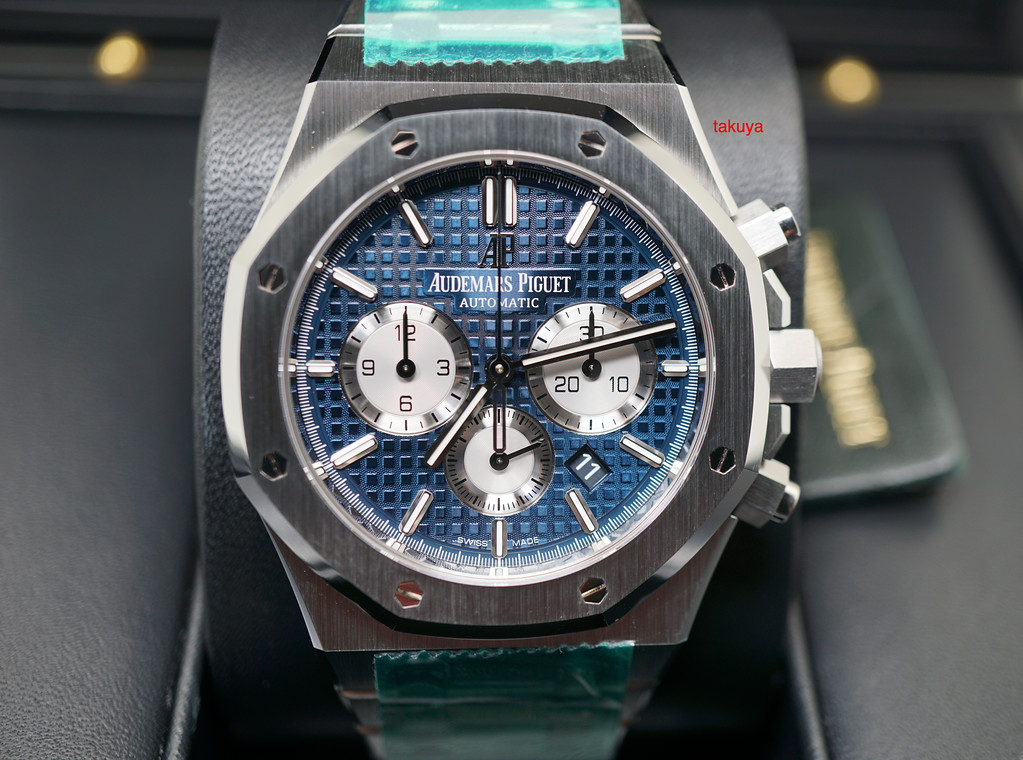 Brand New Audemars Piguet Royal Oak Chrono st Blue Dial 19 Sealed Complete Set Takuya Watches