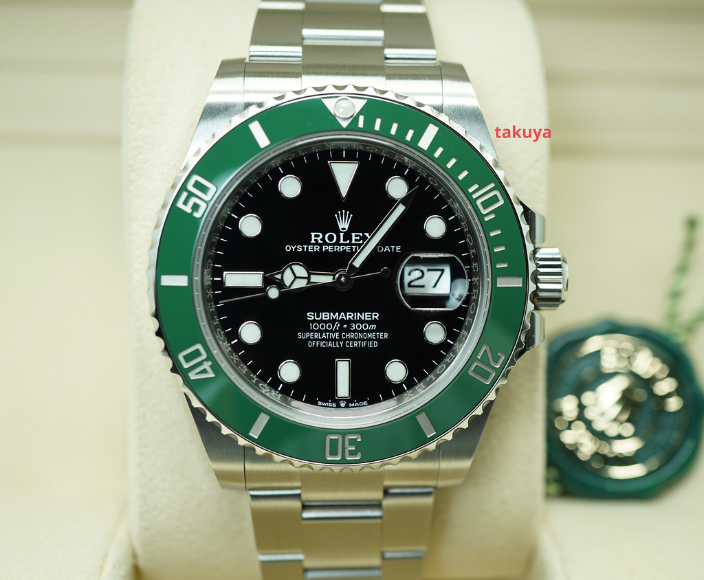 Rolex Pre-Owned Submariner Date 41mm Watch with Starbucks Green MK2 Bezel  and Black Dial - 126610LV