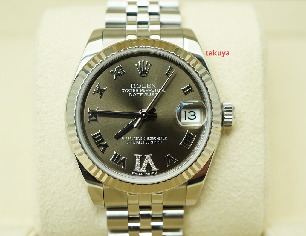 Rolex 178274 DATEJUST 31MM FLUTED BEZEL JUBILEE BRONZE ROMAN DIAL