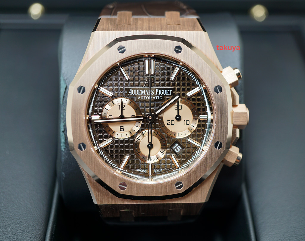 Audemars Piguet Royal Oak Chronograph Chocolate Dial Brown Leather  26331OR.OO.D821CR.01 Rose Gold Watch