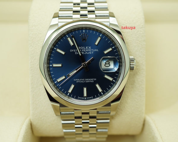 Rolex 126200 DATEJUST 36MM BLUE STICK DIAL JUBILEE BAND 2020 COMPLETE SET