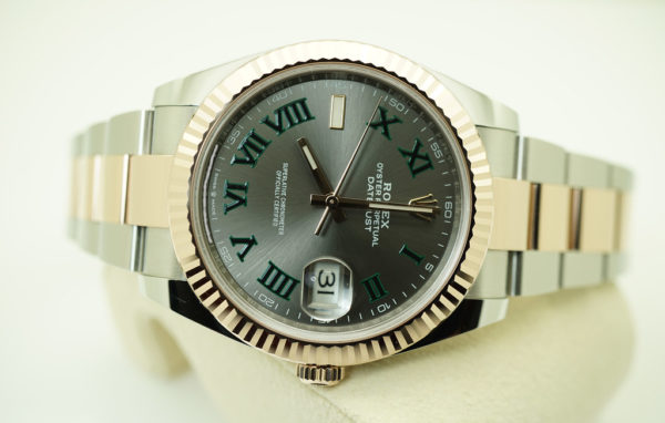 Rolex 126331 DATEJUST 41 ROSE GOLD STEEL WIMBLEDON DIAL 2021 WARRANTY FULL SET - Image 9