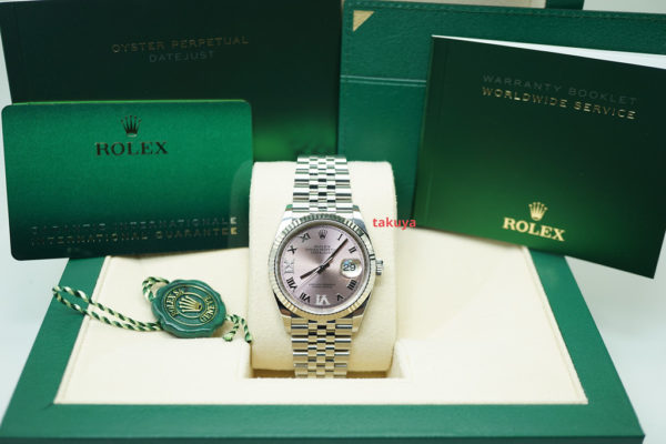 MINT Rolex 126234 DATEJUST FLUTED BEZEL PINK DIAMOND SET DIAL 2020 JUBILEE BAND FULL SET - Image 2