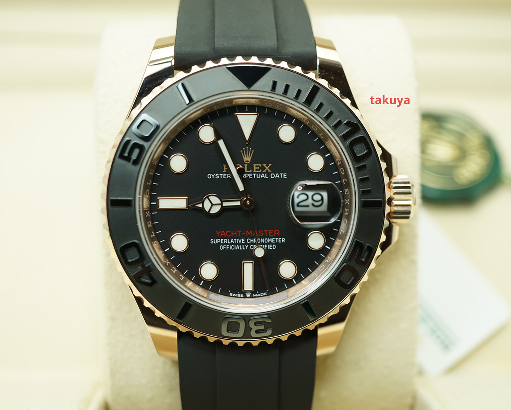 BRAND NEW Rolex 126655 YACHTMASTER 18K ROSE GOLD OYSTERFLEX 40MM 2021 ...