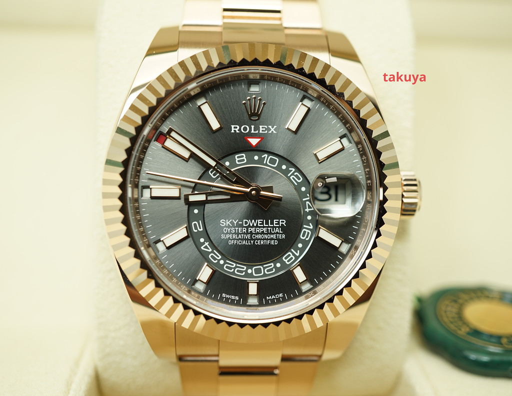 BRAND NEW Rolex 326935 SKY-DWELLER 18K ROSE GOLD SLATE DIAL 2021 ...