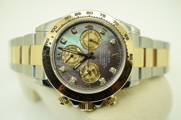 Rolex 116503 COSMOGRAPH DAYTONA TWO TONE BLACK MOP DIAMONDS DIAL WARRANTY FULL SET - Image 9