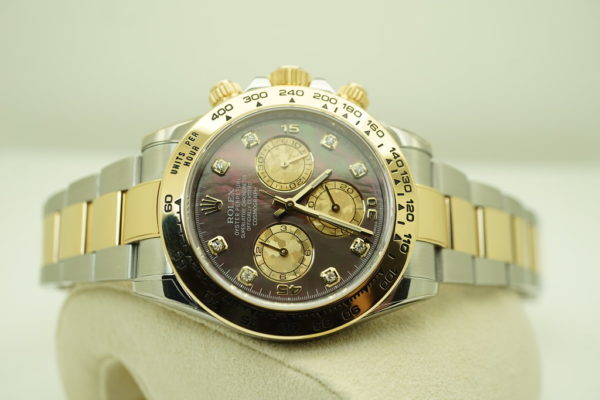 Rolex 116503 COSMOGRAPH DAYTONA TWO TONE BLACK MOP DIAMONDS DIAL WARRANTY FULL SET - Image 10