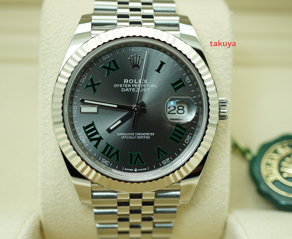 BRAND NEW Rolex 126334 DATEJUST 41 FLUTED BEZEL WIMBLEDON DIAL JUBILEE ...