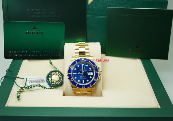 Rolex 116618LB SUBMARINER YELLOW GOLD SUNBURST BLUE DIAL 2020 WARRANTY FULL SET - Image 2