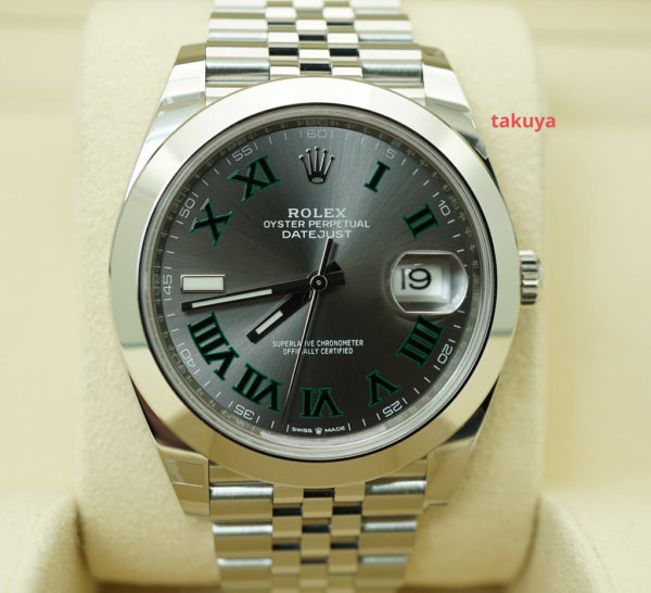 Rolex 126300 DATEJUST 41 WIMBLEDON DIAL JUBILEE BAND 2021 WARRANTY FULL SET