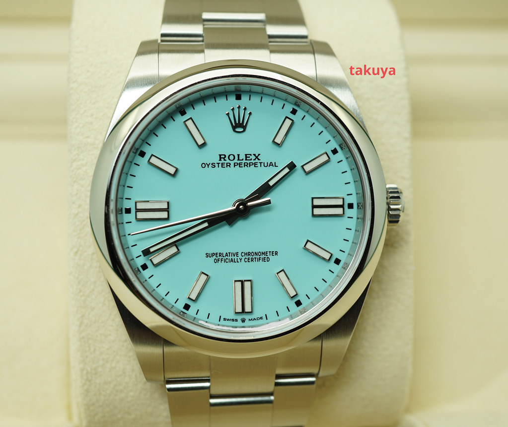 MINT Rolex 124300 OYSTER PERPETUAL 41 TIFFANY TURQUOISE DIAL 2021 FULL ...