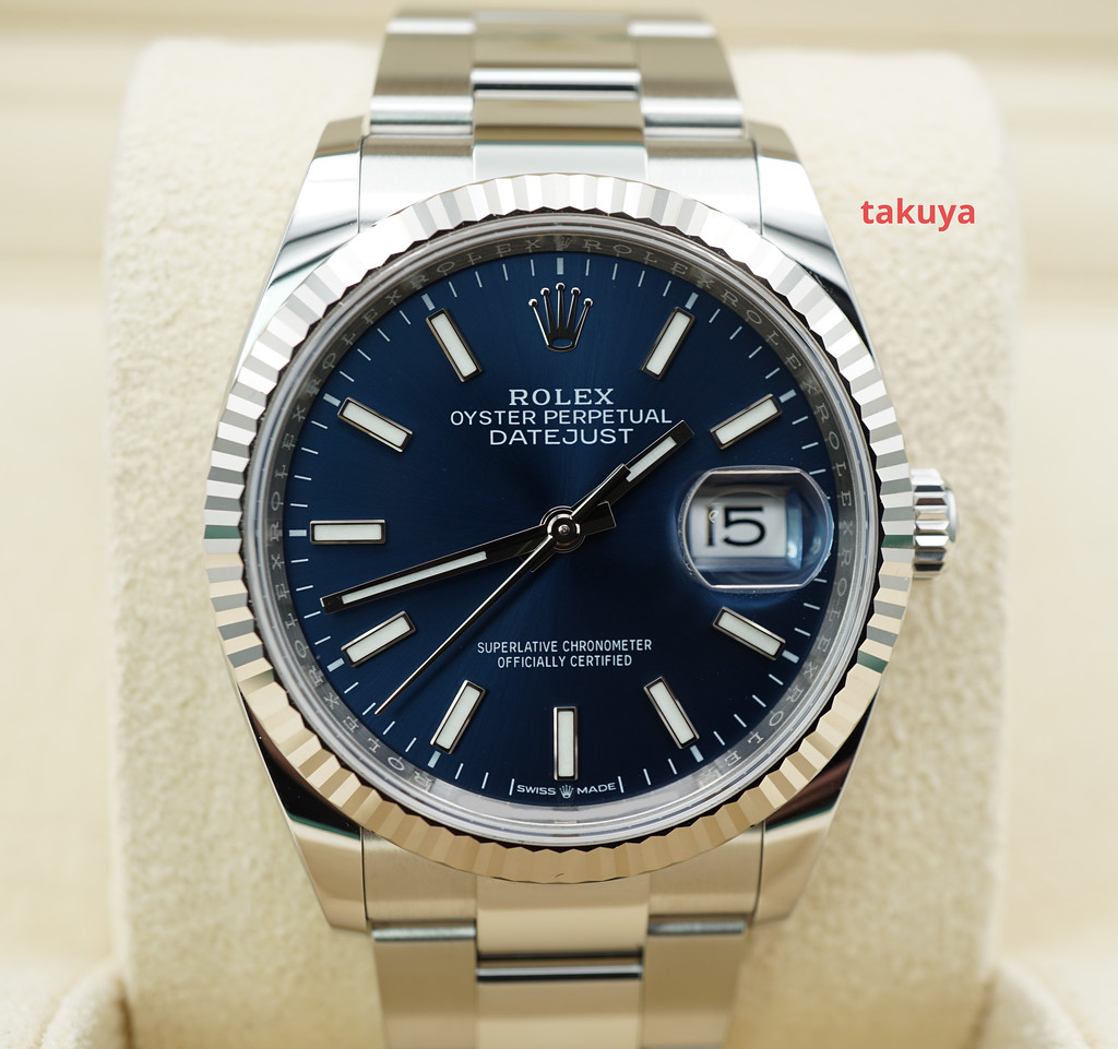 Rolex 126234 DATEJUST 36 FLUTED BEZEL BLUE DIAL 2023 WARRANTY FULL SET ...