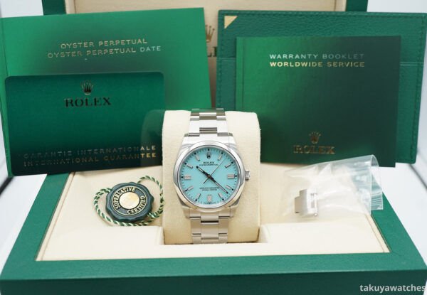 Rolex 126000 OYSTER PERPETUAL 36 TURQUOISE BLUE DIAL 2021 COMPLETE SET - Image 2