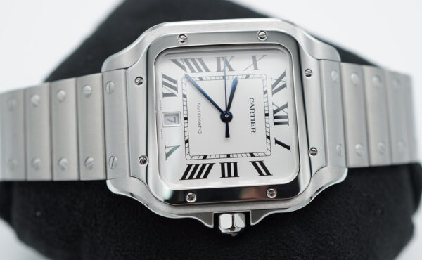 Cartier SANTOS DE CARTIER LARGE MODEL AUTOMATIC SILVER DIAL 2023 FULL SET - Image 9