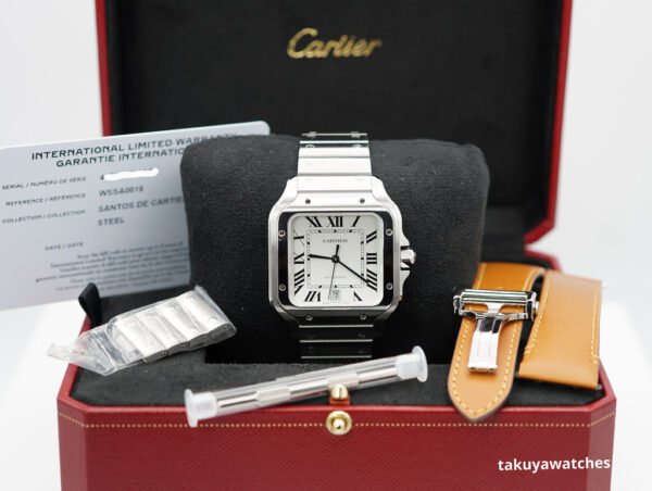 Cartier SANTOS DE CARTIER LARGE MODEL AUTOMATIC SILVER DIAL 2023 FULL SET - Image 2