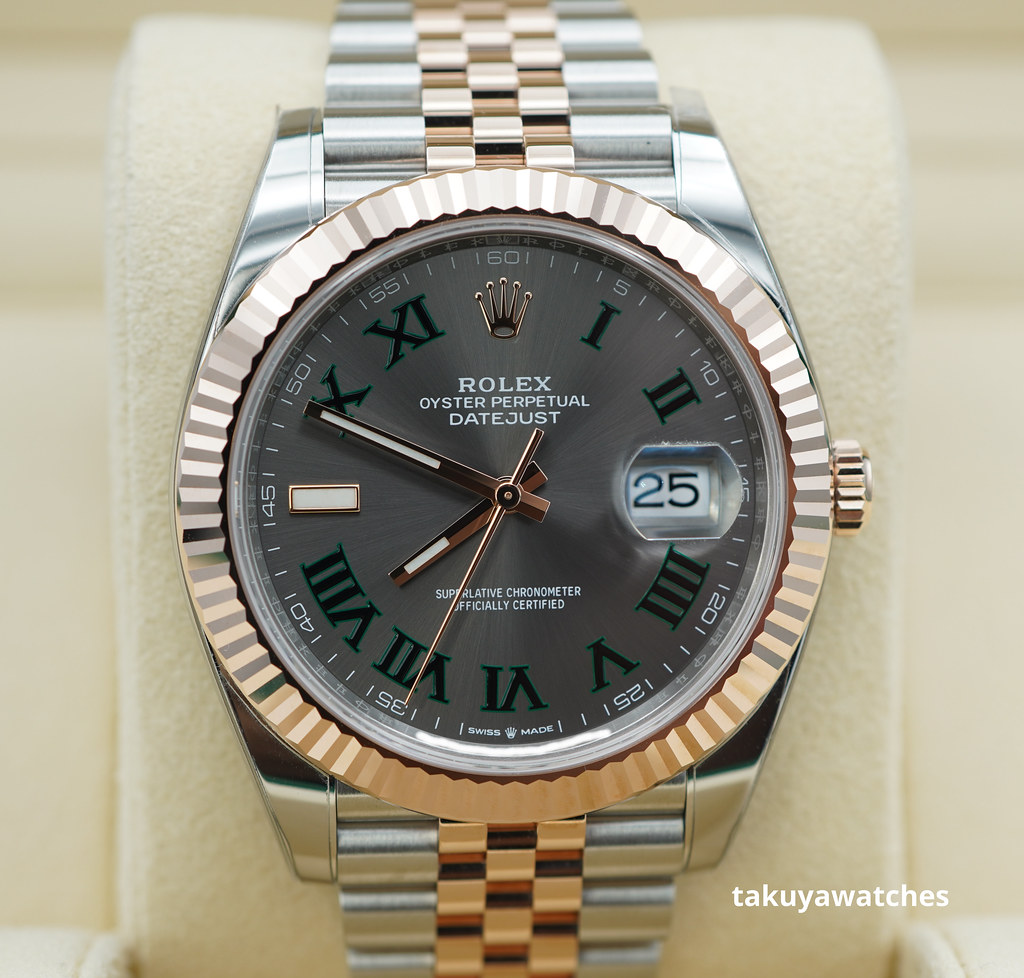 MINT Rolex 126331 DATEJUST 41 ROSE GOLD STEEL WIMBLEDON DIAL JUBILEE ...