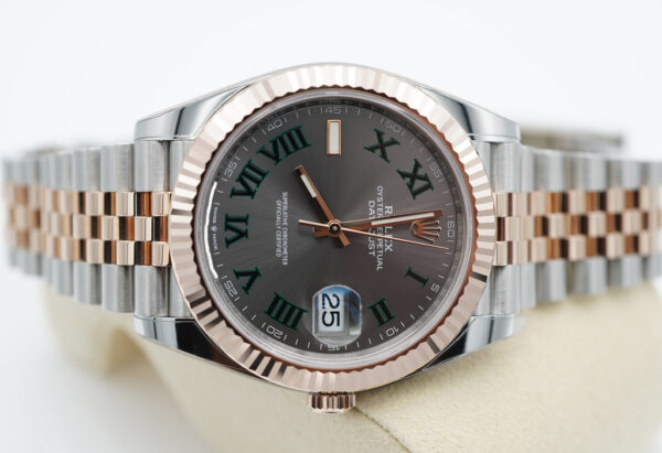 MINT Rolex 126331 DATEJUST 41 ROSE GOLD STEEL WIMBLEDON DIAL JUBILEE BAND FULL SET - Image 9