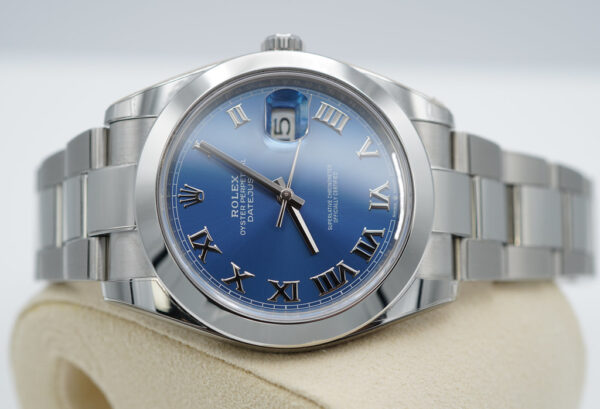 MINT Rolex 126300 DATEJUST 41 AZZURRO BLUE ROMAN DIAL OYSTER WARRANTY FULL SET - Image 10