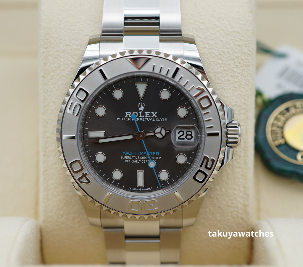 NEW Rolex 268622 YACHTMASTER PLATINUM BEZEL SLATE DIAL 37MM 2022 ...