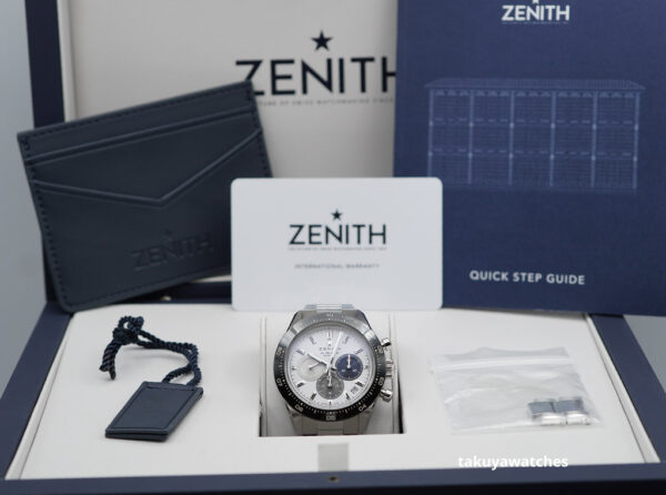 ZENITH CHRONOMASTER SPORT El PRIMERO WHITE TRICOLOR DIAL BRACELET 2022 WARRANTY FULL SET - Image 2