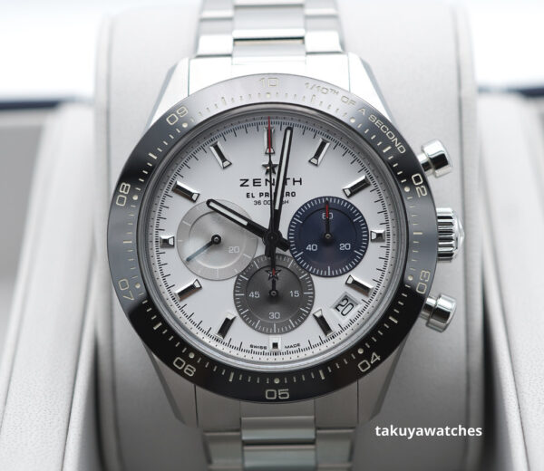 ZENITH CHRONOMASTER SPORT El PRIMERO WHITE TRICOLOR DIAL BRACELET 2022 WARRANTY FULL SET