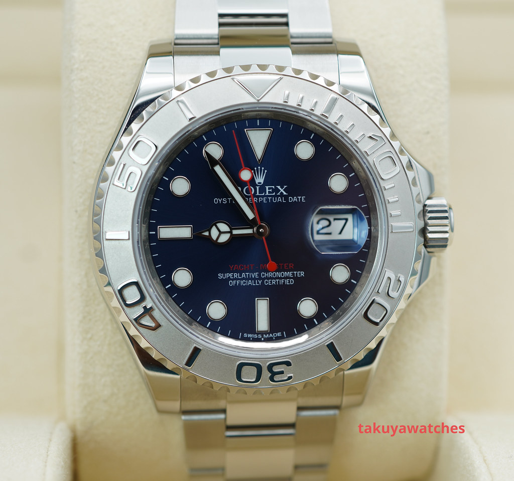 Rolex 116622 YACHTMASTER PLATINUM BEZEL BLUE DIAL 40MM COMPLETE SET Takuya Watches