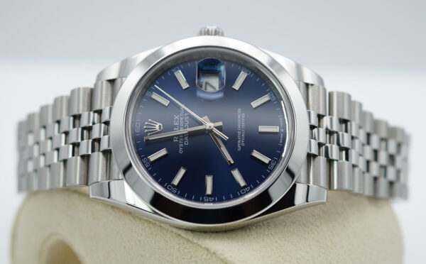 Rolex 126300 DATEJUST 41 BLUE STICKS DIAL JUBILEE BAND 2022 WARRANTY FULL SET - Image 10