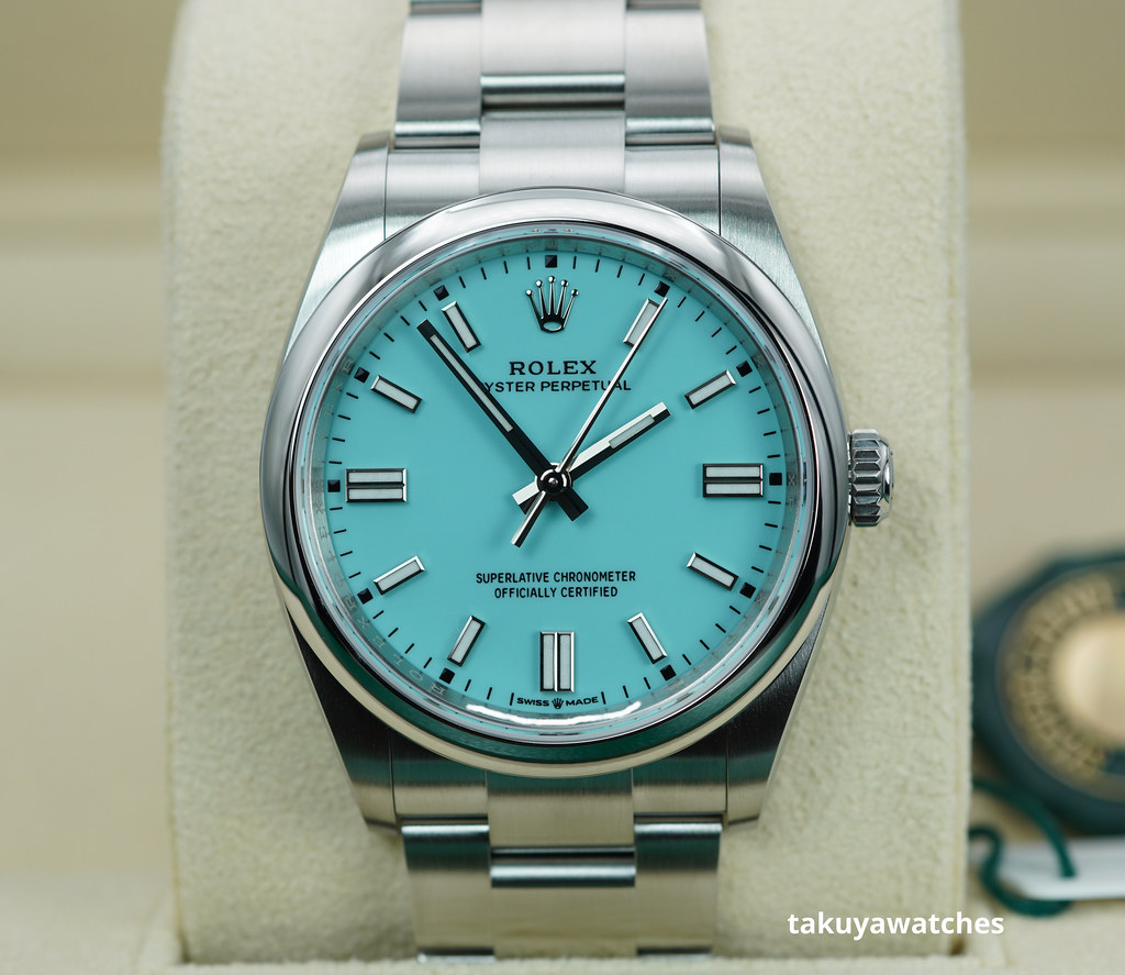 BRAND NEW Rolex 126000 OYSTER PERPETUAL 36 TURQUOISE BLUE DIAL 2024 ...