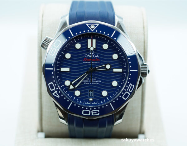 Omega SEAMASTER DIVER 300M BLUE WAVE DIAL EXTRA RUBBER STRAP FULL SET