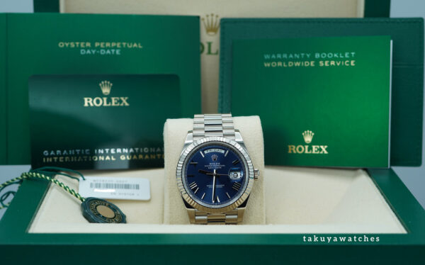 Rolex 228239 DAY DATE 40 18K WHITE GOLD BLUE ROMAN DIAL 2024 COMPLETE SET - Image 2