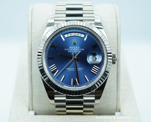 Rolex 228239 DAY DATE 40 18K WHITE GOLD BLUE ROMAN DIAL 2024 COMPLETE SET