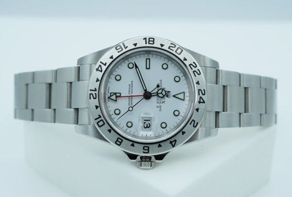 Rolex 16570 EXPLORER II 40MM POLAR WHITE DIAL D SERIAL FULL SET - Image 8