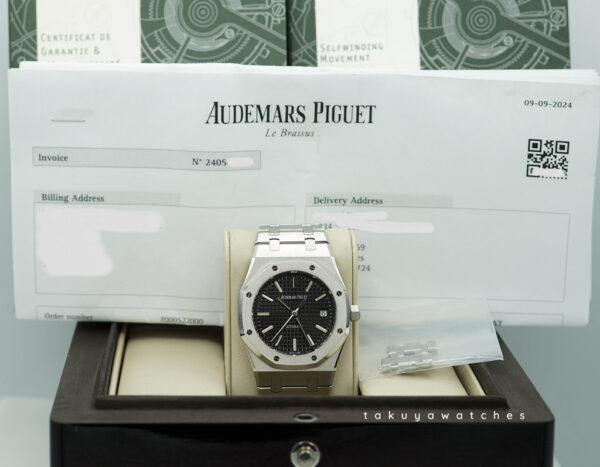 Audemars PIGUET ROYAL OAK 15300ST BLACK DIAL 39MM SERVICED WARRANTY FULL SET - Image 2