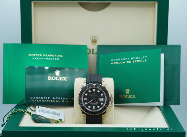 Rolex 126655 YACHTMASTER EVEROSE GOLD OYSTERFLEX 40MM 2024 WARRANTY FULL SET - Image 2