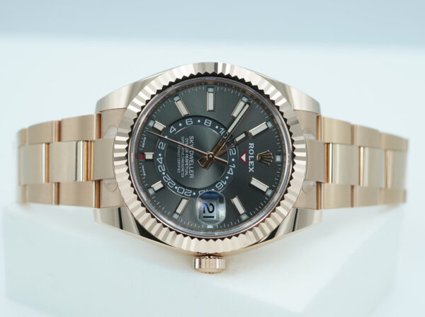 Rolex 326935 SKY-DWELLER 18K ROSE GOLD DARK RHODIUM DIAL 2019 FULL SET - Image 9