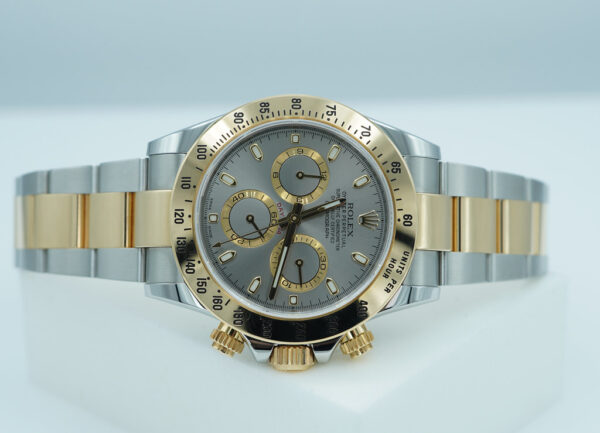 Rolex 116523 DAYTONA 18K YELLOW GOLD STAINLESS STEEL GREY DIAL FULL SET - Image 9