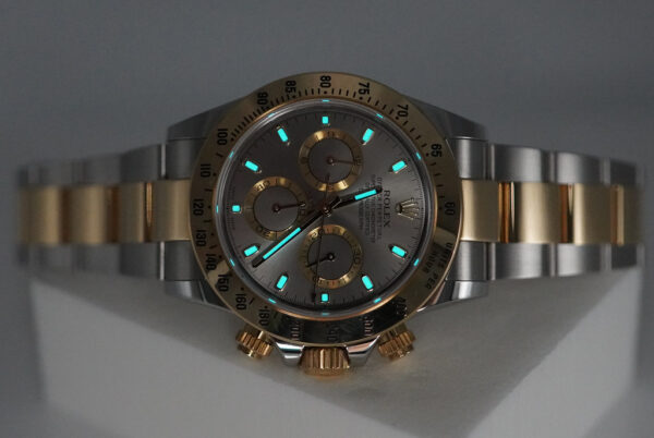 Rolex 116523 DAYTONA 18K YELLOW GOLD STAINLESS STEEL GREY DIAL FULL SET - Image 11