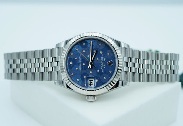 BRAND NEW Rolex 278274 DATEJUST 31 AZZURRO BLUE FLORAL MOTIF DIAMONDS DIAL 2024 FULL SET - Image 9