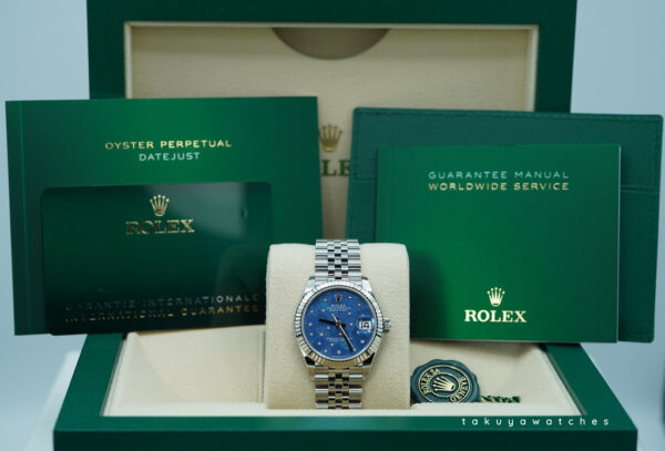 BRAND NEW Rolex 278274 DATEJUST 31 AZZURRO BLUE FLORAL MOTIF DIAMONDS DIAL 2024 FULL SET - Image 2