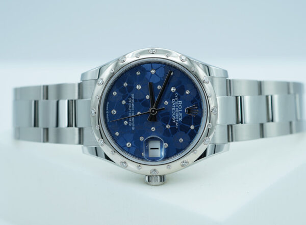 Rolex 278344RBR DATEJUST 31 DIAMOND BEZEL AZZURRO BLUE FLORAL DIAMOND DIAL 2024 FULL SET - Image 9