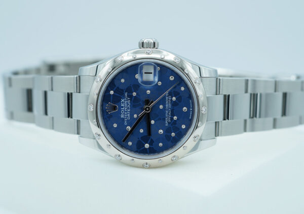 Rolex 278344RBR DATEJUST 31 DIAMOND BEZEL AZZURRO BLUE FLORAL DIAMOND DIAL 2024 FULL SET - Image 10