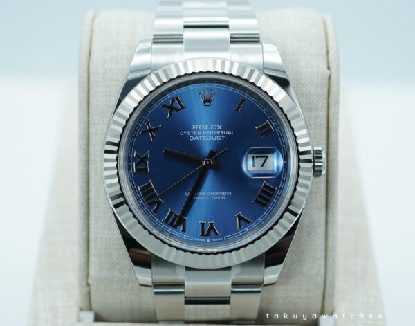 BRAND NEW Rolex 126334 DATEJUST 41 FLUTED BEZEL BLUE ROMAN DIAL OYSTER 2024 FULL SET