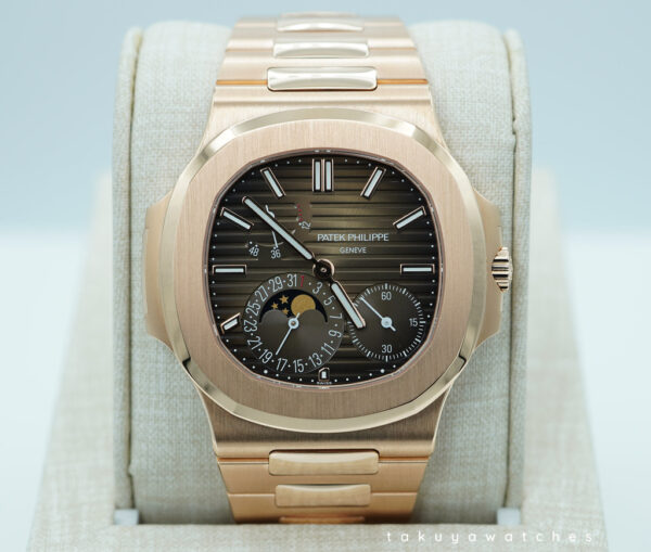 BRAND NEW Patek PHILIPPE 5712/1R NAUTILUS MOONPHASE ROSE GOLD BROWN DIAL 2024 FULL SET