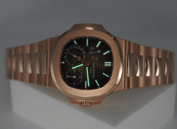 BRAND NEW Patek PHILIPPE 5712/1R NAUTILUS MOONPHASE ROSE GOLD BROWN DIAL 2024 FULL SET - Image 11