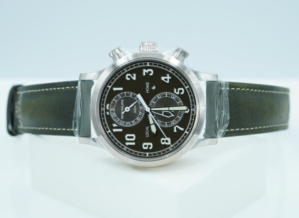 Brand New Patek PHILIPPE 5924G WHITE GOLD CALATRAVA PILOT TRAVEL TIME CHRONOGRAPH 2024 FULL SET - Image 10