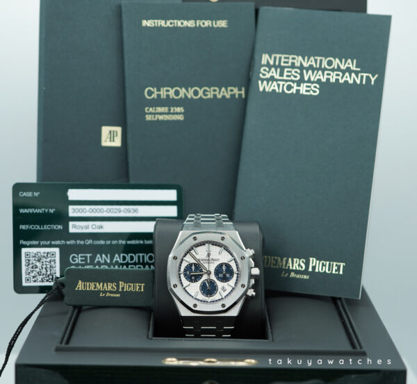 Audemars PIGUET ROYAL OAK CHRONO 26315ST BLUE SILVER DIAL 38MM FULL SET - Image 2