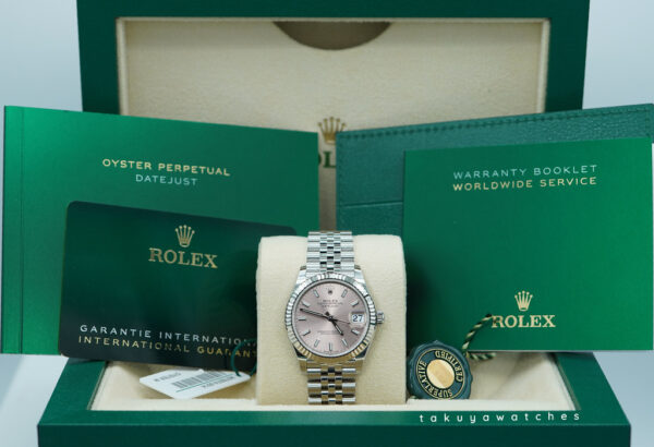 BRAND NEW Rolex 278274 DATEJUST 31 FLUTED BEZEL PINK DIAL JUBILEE BAND 2024 FULL SET - Image 2