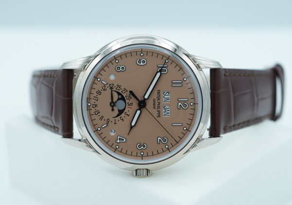 Patek PHILIPPE 5320G PERPETUAL CALENDAR 18K WHITE GOLD SALMON DIAL 2024 FULL SET - Image 9