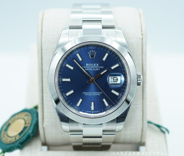 BRAND NEW Rolex 126300 DATEJUST 41 BLUE STICK DIAL OYSTER BAND 2024 FULL SET