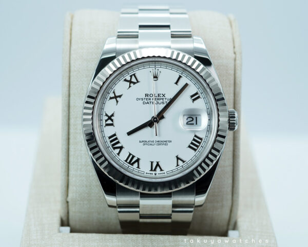 Rolex 126334 DATEJUST FLUTED BEZEL WHITE ROMAN DIAL OYSTER BAND 2021 FULL SET